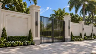 A secure gated entrance to the coastal community